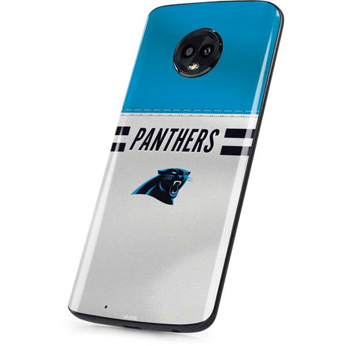 NFL Carolina Panthers White Striped Moto G6 Skin