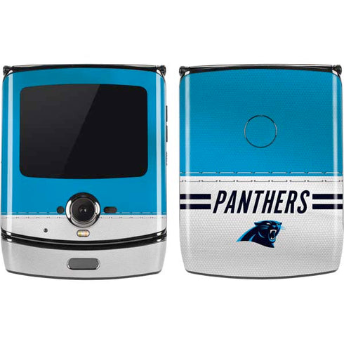 NFL Carolina Panthers White Striped Motorola RAZR Skin