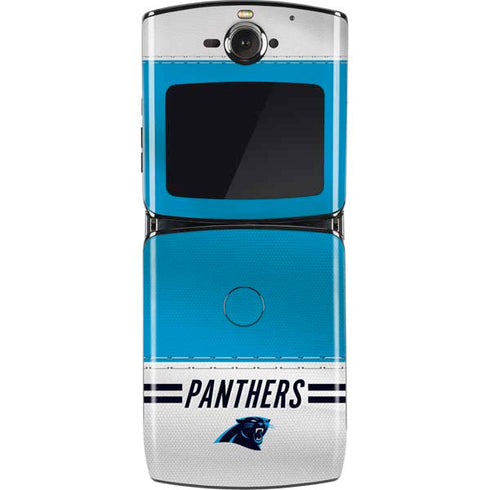 NFL Carolina Panthers White Striped Motorola RAZR Skin
