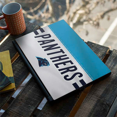 NFL Carolina Panthers White Striped MSI GS65 Stealth Laptop Skin