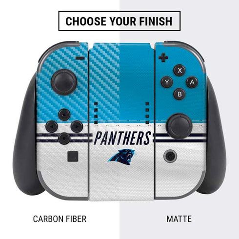NFL Carolina Panthers White Striped Nintendo Switch Bundle Skin