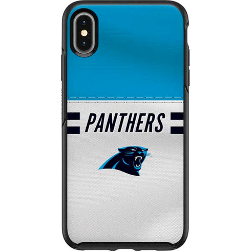 NFL Carolina Panthers White Striped Otterbox Symmetry iPhone Skin
