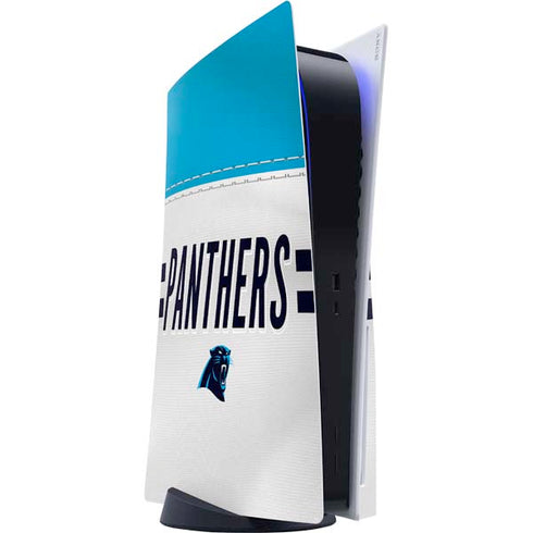 NFL Carolina Panthers White Striped PS5 Console Skin