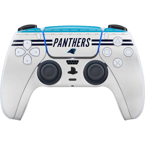 NFL Carolina Panthers White Striped PS5 Controller Skin