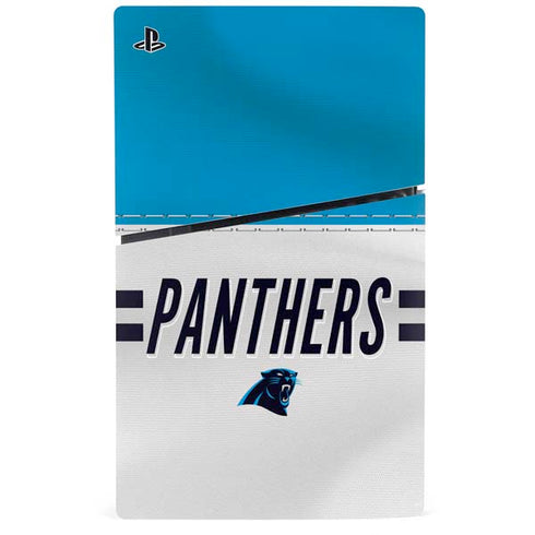 NFL Carolina Panthers White Striped PS5 Slim Digital Edition Bundle Skin