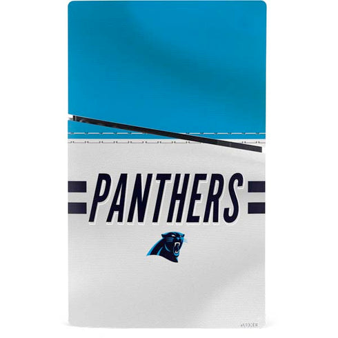 NFL Carolina Panthers White Striped PS5 Slim Digital Edition Bundle Skin