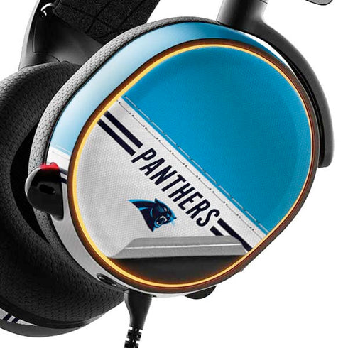 NFL Carolina Panthers White Striped SteelSeries Arctis 3 Skin