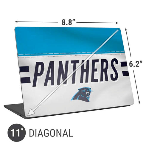 NFL Carolina Panthers White Striped Universal Laptop 11in (8.8 x 6.2in) Skin