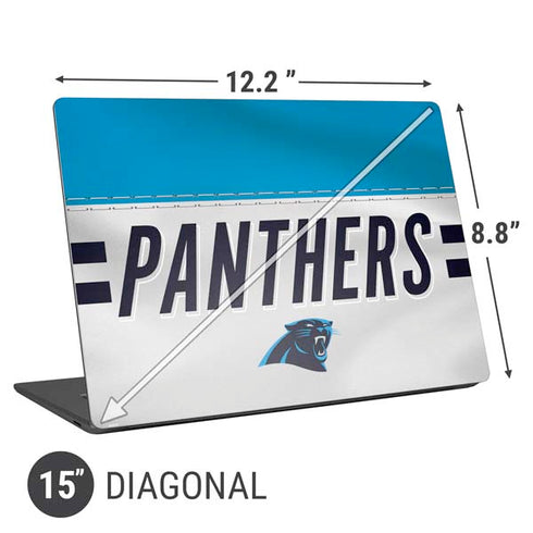 NFL Carolina Panthers White Striped Universal Laptop 15in (12.2 x 8.8in) Skin