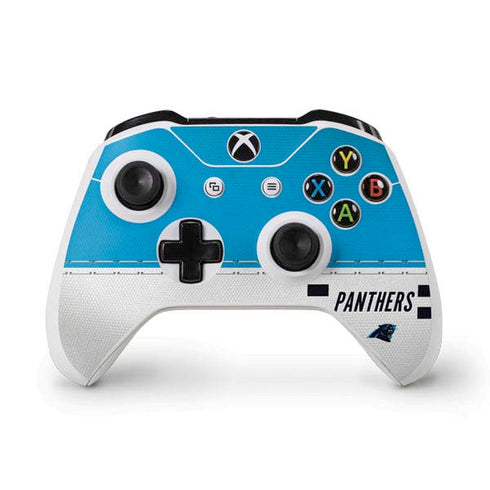 NFL Carolina Panthers White Striped Xbox One S Controller Skin