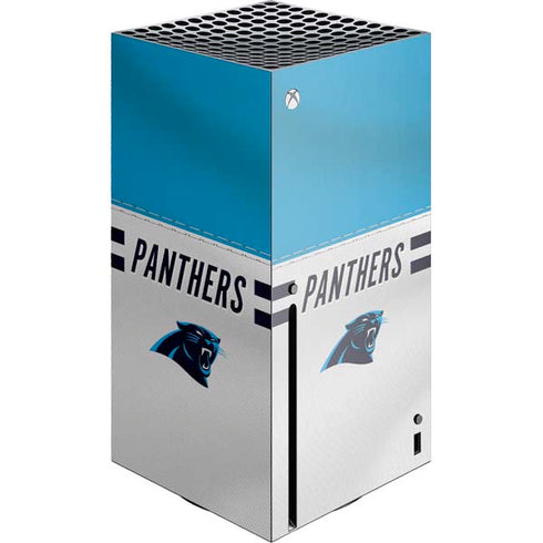 NFL Carolina Panthers White Striped Xbox Series X Console Skin