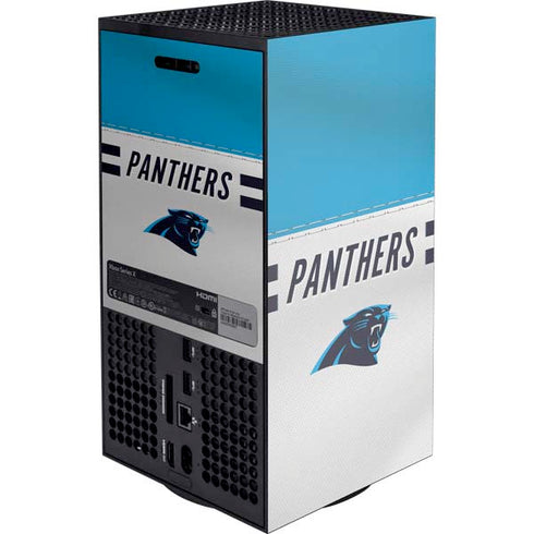 NFL Carolina Panthers White Striped Xbox Series X Console Skin