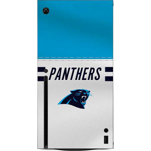 NFL Carolina Panthers White Striped Xbox Series X Console Skin