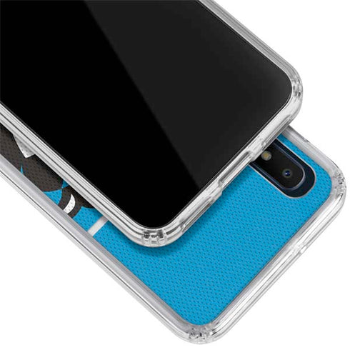 NFL Carolina Panthers Zone Block Galaxy A10e Clear Case