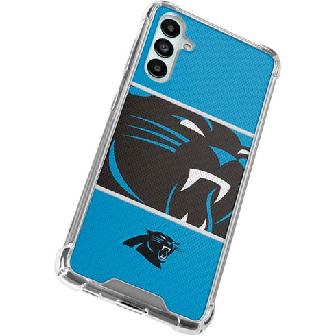 NFL Carolina Panthers Zone Block Galaxy A15 5G Clear Case