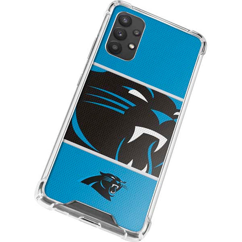 NFL Carolina Panthers Zone Block Galaxy A32 5G Clear Case