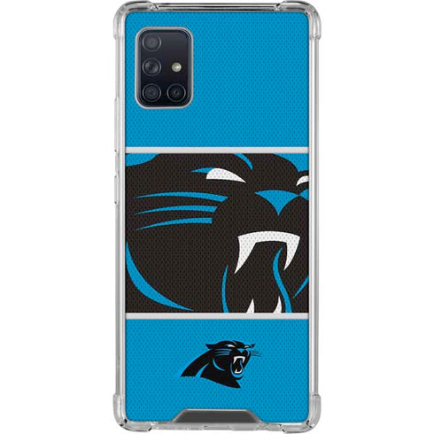 NFL Carolina Panthers Zone Block Galaxy A51 5G Clear Case