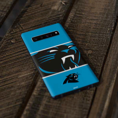 NFL Carolina Panthers Zone Block Galaxy S10 Plus Skin