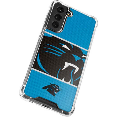 NFL Carolina Panthers Zone Block Galaxy S21 FE Clear Case
