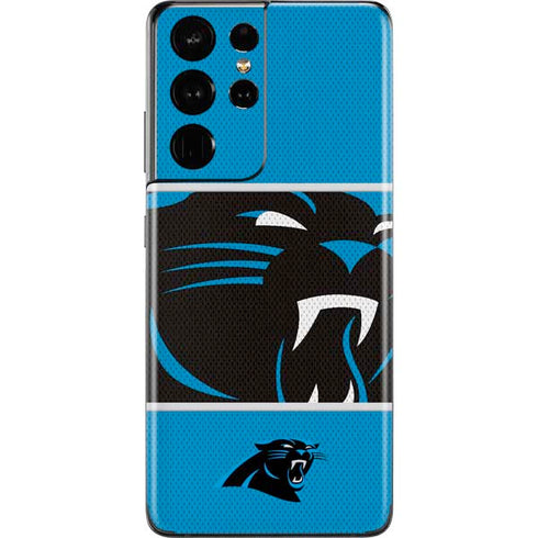 NFL Carolina Panthers Zone Block Galaxy S21 Ultra 5G Skin