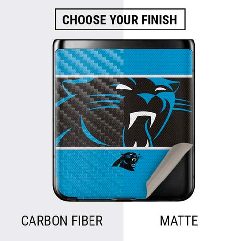 NFL Carolina Panthers Zone Block Galaxy Z Flip Skin