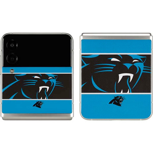 NFL Carolina Panthers Zone Block Galaxy Z Flip3 5G Skin