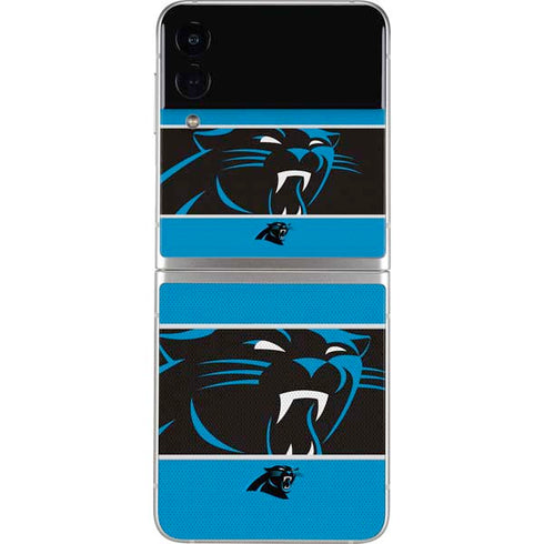 NFL Carolina Panthers Zone Block Galaxy Z Flip3 5G Skin