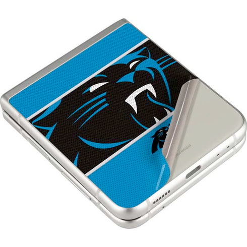 NFL Carolina Panthers Zone Block Galaxy Z Flip3 5G Skin