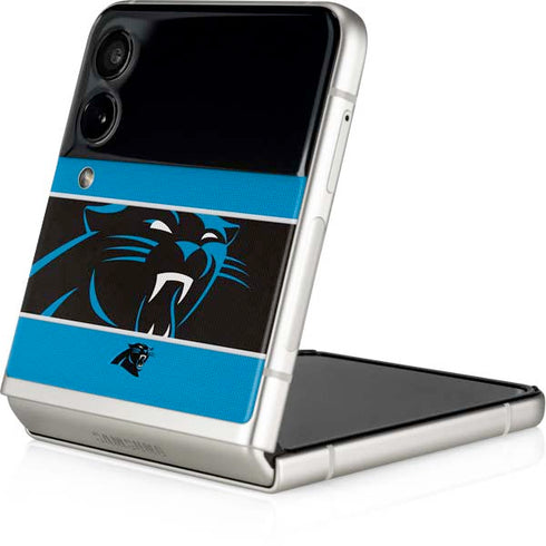 NFL Carolina Panthers Zone Block Galaxy Z Flip3 5G Skin