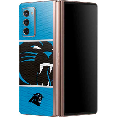 NFL Carolina Panthers Zone Block Galaxy Z Fold2 5G Skin