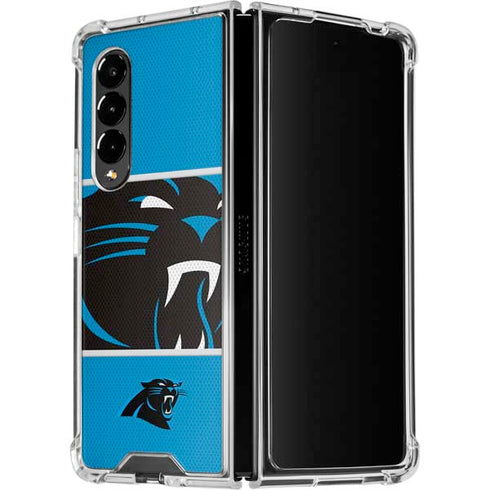NFL Carolina Panthers Zone Block Galaxy Z Fold4 5G Clear Case