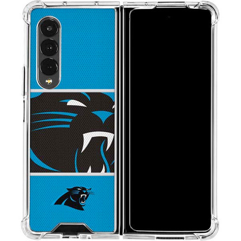NFL Carolina Panthers Zone Block Galaxy Z Fold4 5G Clear Case