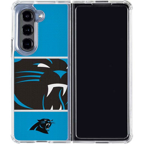 NFL Carolina Panthers Zone Block Galaxy Z Fold5 5G Clear Case