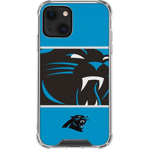 NFL Carolina Panthers Zone Block iPhone 13 Mini Clear Case