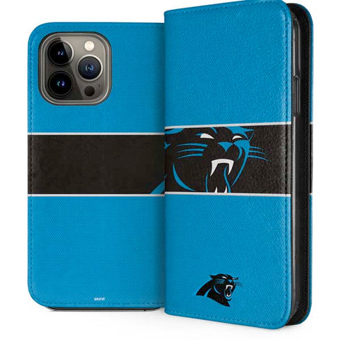 NFL Carolina Panthers Zone Block iPhone 13 Pro Max Folio Case