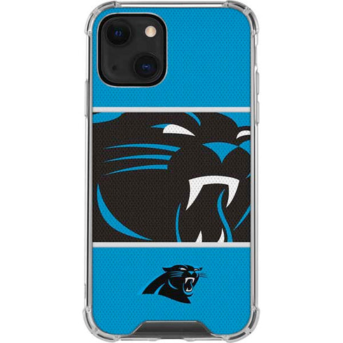 NFL Carolina Panthers Zone Block iPhone 14 Plus Clear Case