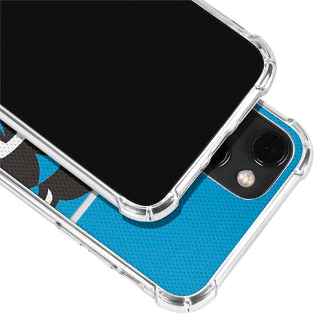 NFL Carolina Panthers Zone Block iPhone 14 Plus Clear Case