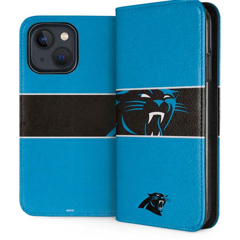 NFL Carolina Panthers Zone Block iPhone 14 Plus Folio Case
