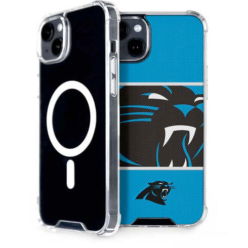NFL Carolina Panthers Zone Block iPhone 15 Plus MagSafe Case