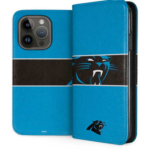 NFL Carolina Panthers Zone Block iPhone 14 Pro Folio Case