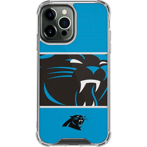 NFL Carolina Panthers Zone Block iPhone 14 Pro Max Clear Case