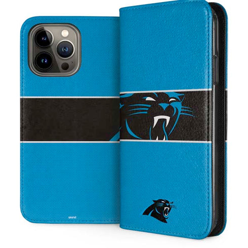 NFL Carolina Panthers Zone Block iPhone 14 Pro Max Folio Case