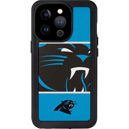 NFL Carolina Panthers Zone Block iPhone 14 Pro Waterproof Case