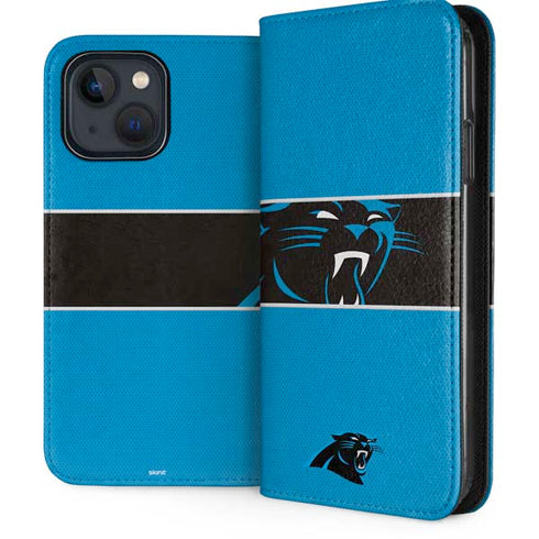 NFL Carolina Panthers Zone Block iPhone 15 Plus Folio Case
