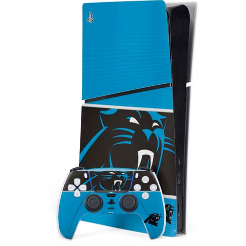 NFL Carolina Panthers Zone Block PS5 Slim Digital Edition Console Skin