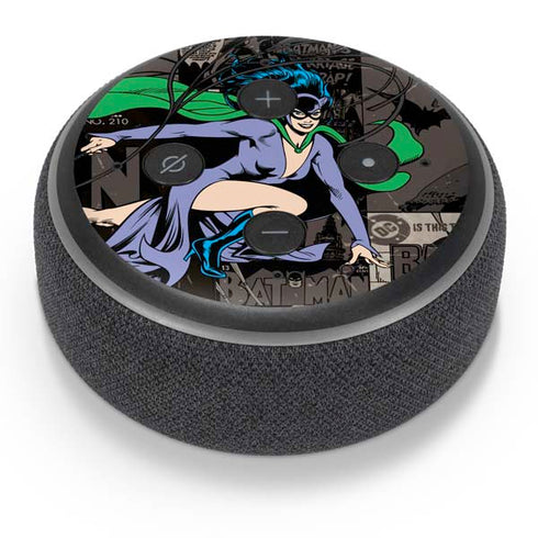 DC Comics Catwoman Vintage Action Pose Pattern Amazon Echo Dot Skin