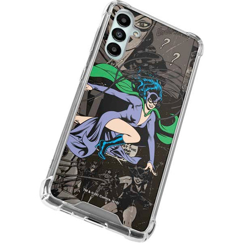 DC Comics Catwoman Vintage Action Pose Pattern Galaxy A14 5G Clear Case