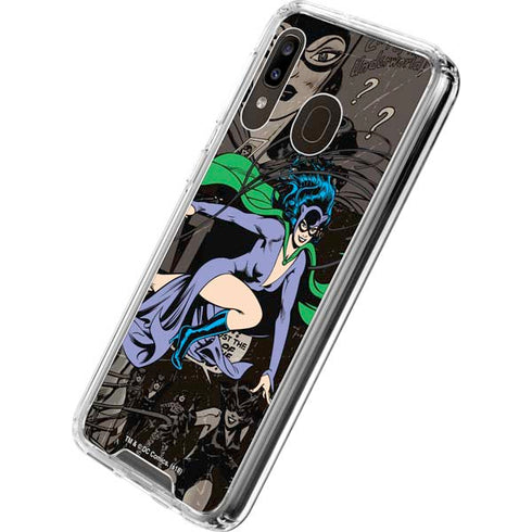 DC Comics Catwoman Vintage Action Pose Pattern Galaxy A30 Clear Case