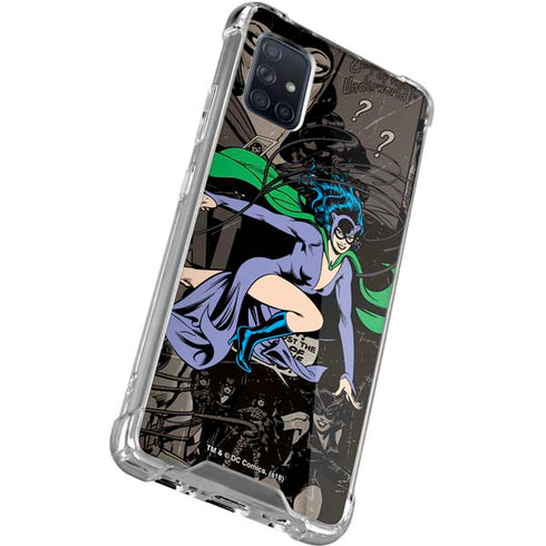 DC Comics Catwoman Vintage Action Pose Pattern Galaxy A51 5G Clear Case
