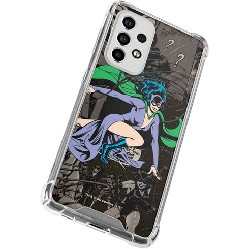 DC Comics Catwoman Vintage Action Pose Pattern Galaxy A53 5G Clear Case